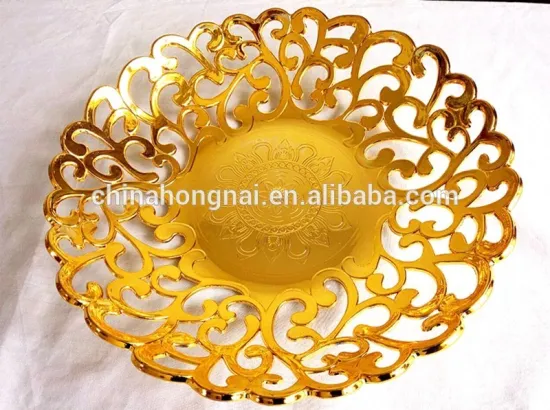 best seller silver and golden electroplating fruit tray,whole sale nut plate