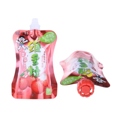 offset printing plastic zip lock spout drink pack