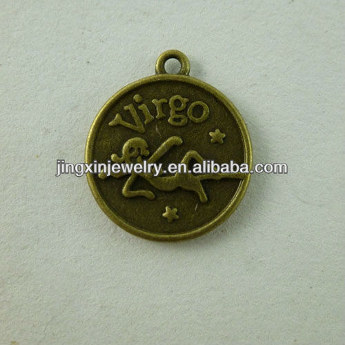 Ancient Metal Coin Pendant Alloy Virgo Pendant