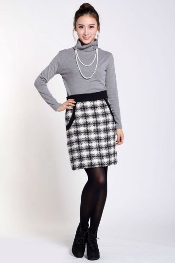 autumn new-design plaid skirt