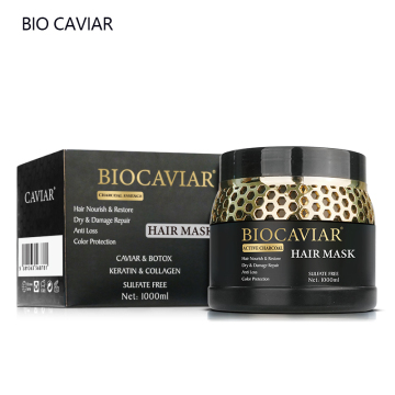 Black Caviar Hair Mask Intensive Repair 1000ml - Protein Collagen Anti Hair Loss for Colored Hair