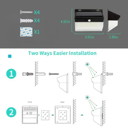 Solar Panel Sensor Light Garden Wall Lighting