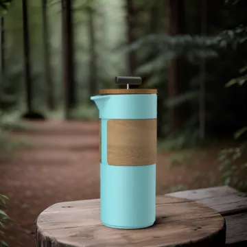 DHPO High Fired Ceramic Portable Espresso Coffee Maker with French Press Plunger