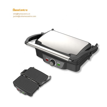 2-Slice Stainless Steel Grilling Press Meets Updated CE Temperature Standards and Features 180° Flat Opening
