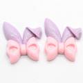 Kawaii Resin Cabochons Flatback Candy Colors Ribbon Knot Bow Animal Rabbit Ear Patch Sticker Ornament Accessories