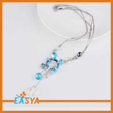 เครื่องประดับแฮนด์เมดสร้อยคริสตัลสีฟ้าลูกไม้โซ่