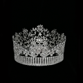 Diamante redondo completo Miss World Crown Tiara de flores