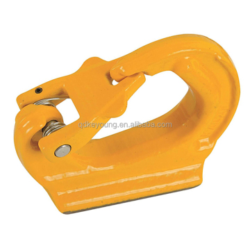Keyoung High Quality G80 Alloy Steel Bucket Lifting Hook with Spring Latch, Yellow