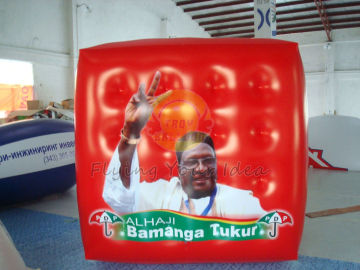 Durable Attractive Red Political Advertising Balloon, Cube Balloons For Trade Show