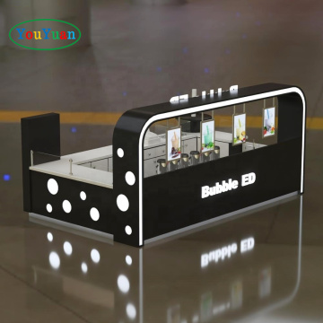 Interior Decoration Design for Food Kiosks in Malls: Bubble Tea Kiosk and Egg Waffle Display Cabinet