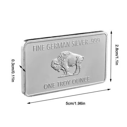 German Buffalo Silver Bullion Coin: Commemorative 1oz Silver Bar Collection for Home Decor