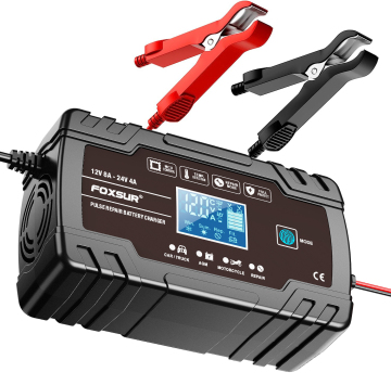 FOXSUR 12v 24v 8A Pulse Repair Car Motorcycle Battery Charger