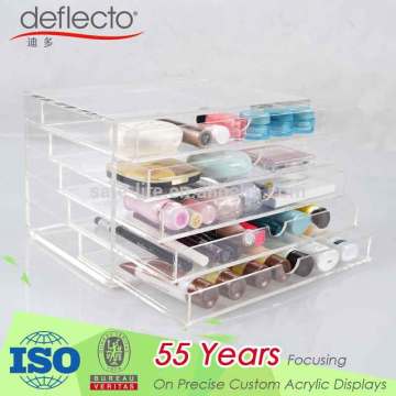 New design wholesale acrylic makeup organizer with 5 drawers and raw material pass REACH