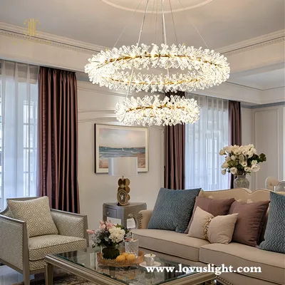 Villa modern style decorative chandelier Multi-layer modeling chandelier Villa living room bedroom chandelier