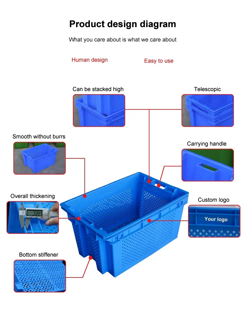 Stackable and Nestable Plastic Shipping Crates6