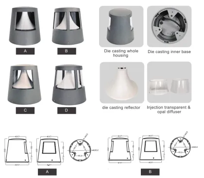 Garden Lights: Short Lawn Lights, 202mm LED 10W