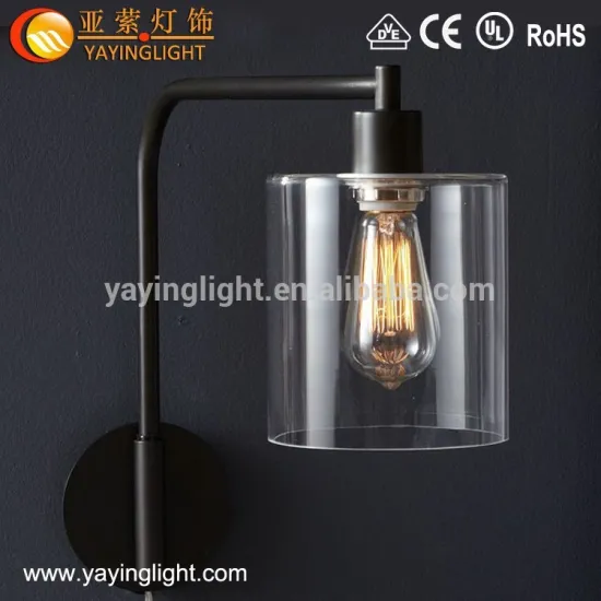 Transparent glass Edison light bulb wall lamp, Edison Light Bulb reading vintage wall lamp
