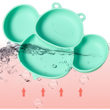 Piatto del bambino del silicone del 100% di alimentazione con aspirazione