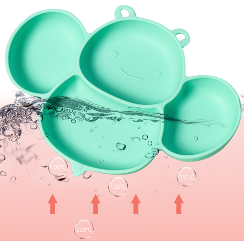 Piatto del bambino del silicone del 100% di alimentazione con aspirazione