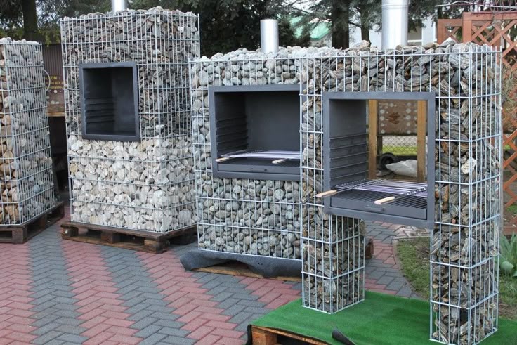 Gabion fireplace-3
