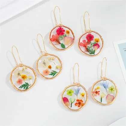 Customized Professional Pressed Flower Earrings - Bohemian Fashion Earrings Trend 2022