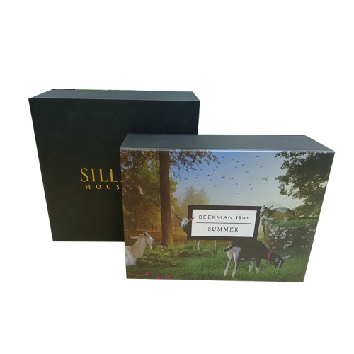 Black foldable paper packaging box for clothes tea