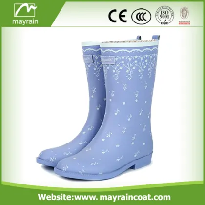Elegance Flower Printing Ladies Rain Boots