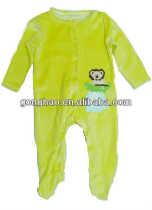 velvet baby clothes with cute embroidery