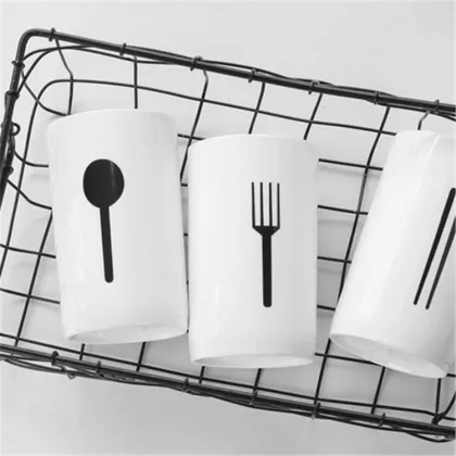 Ceramic Chopsticks Holders, 3 Pcs Cylinder Shape with Customized Logo