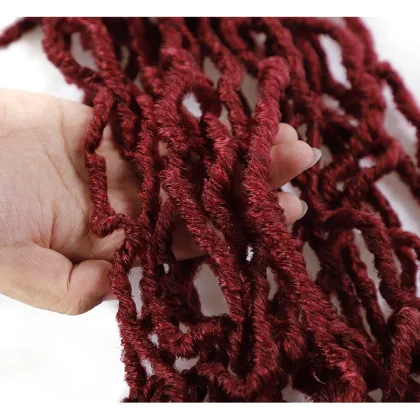 18 Inch Nu Faux Locs Crochet Hair Curly Wavy Goddess Locs Crochet Braids Hair Black Synthetic Faus Locs Braiding Hair for Women