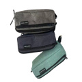 Студенческий пенал из переработанной ткани с двойной молнией