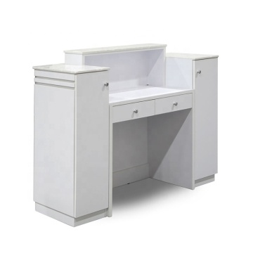 USA Free Shipping White Reception Counter Desk with Drawers for Beauty Salons