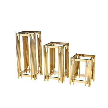 Juego de soporte para plantas con niveles dorados de lujo