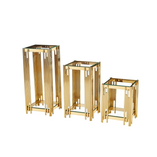 Juego de soporte para plantas con niveles dorados de lujo