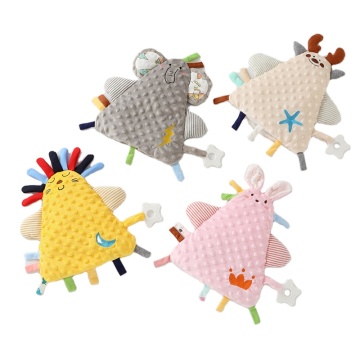 Cute Cartoon Soft Plush Baby Comfort Towel Animal Teething Toy
