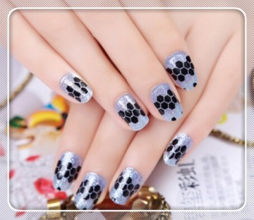 2015 hot sale eco friendly 3D rhombus glitter nail art sticker