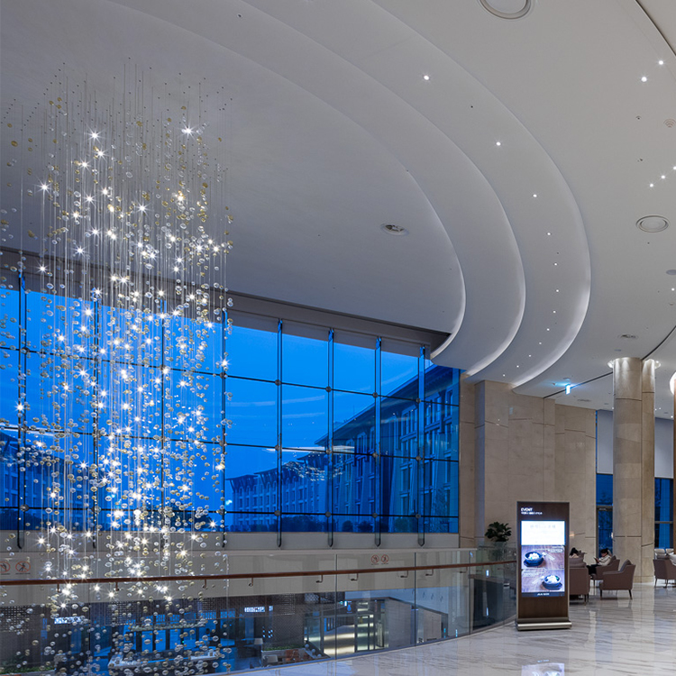 Long luxury shopping mall contemporary chandelier