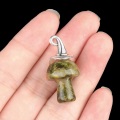 Unakite Mushroom Wizard Cap Pendant for Making Jewlery 15X20mm Stone Halloween Charms