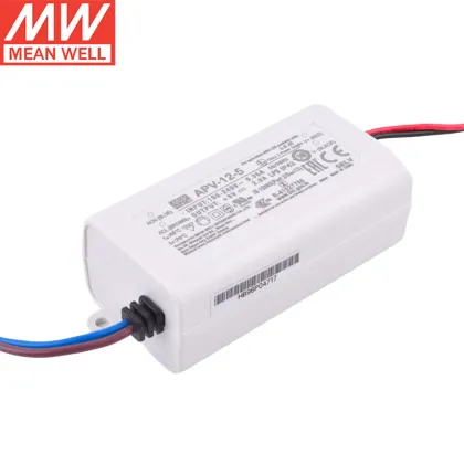 Meanwell APV Series Plastic Case IP42 Constant Voltage LED Drivers - APV-12-5, APV-12-12, APV-12-15, APV-12-24, LPC, LPV