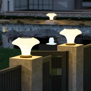 New Chinese Garden Column Lamp LED IP65 Solar Pillar Light for Villa Outdoor Gates