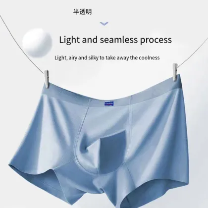 Breathable Sexy Ice Silk Boxer Shorts for Men - Cool Summer Underwear