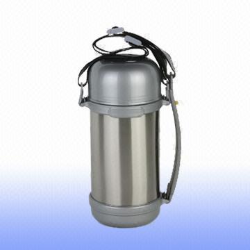 Easy-to-carry Stainless Steel Vacuum Bottle with Wide Mouth and Carrying Strap