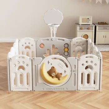 Portable Foldable Baby Playpens with Toys and Safety Gates