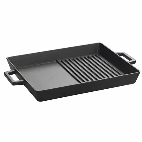 Cast Iron Grill Pan for Korean Style Barbecue / Pass LFGB, FDA