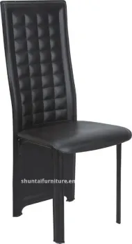 moder black pvc leather dining chair