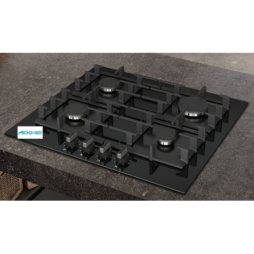 Built-in Black Tempered Glass Gas Hob