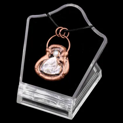 Freshwater Pearl Retro Red Copper Stone Pendant