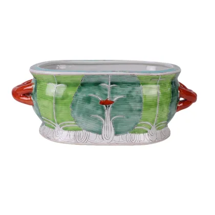 Qing Dynasty Elegant Hand-Painted Cabbage Porcelain Planter