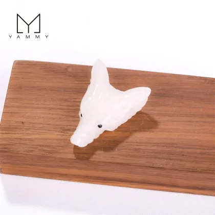 Wholesale Natural Stone Carved Crystal Wolf Head Pendants & Charms for Jewelry Making