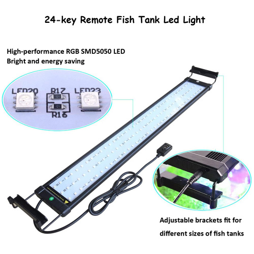 Luz de acuario LED RGB con patas de montaje